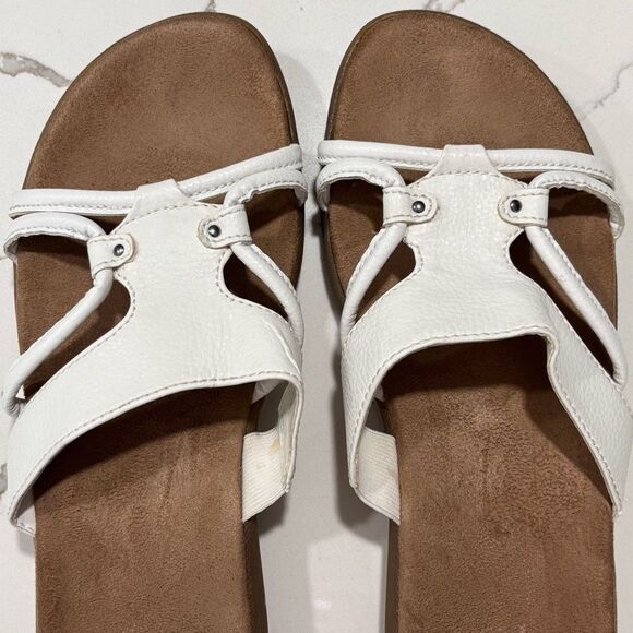 A2 By Aerosoles | Women's Wip Current Slip On Slide White Faux Leather Sandals 8 - Picture 5 of 10